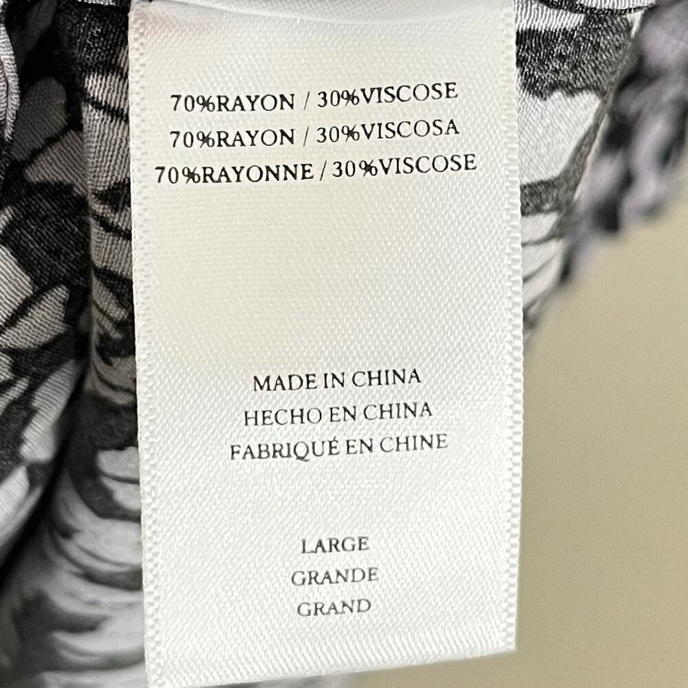 Rails Inez Blouson Dress Women’s Large Black Batik Cheetah Print Smocked Mini - Picture 7 of 8